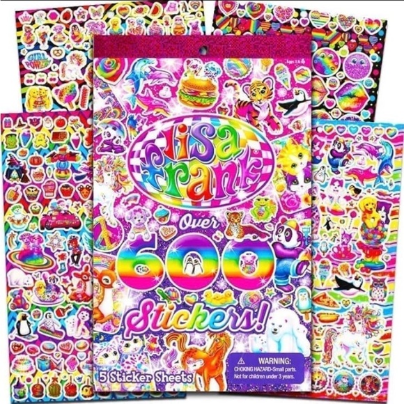 Lisa Frank 5 Page Sticker Book Over 600 Styles New - Picture 1 of 7